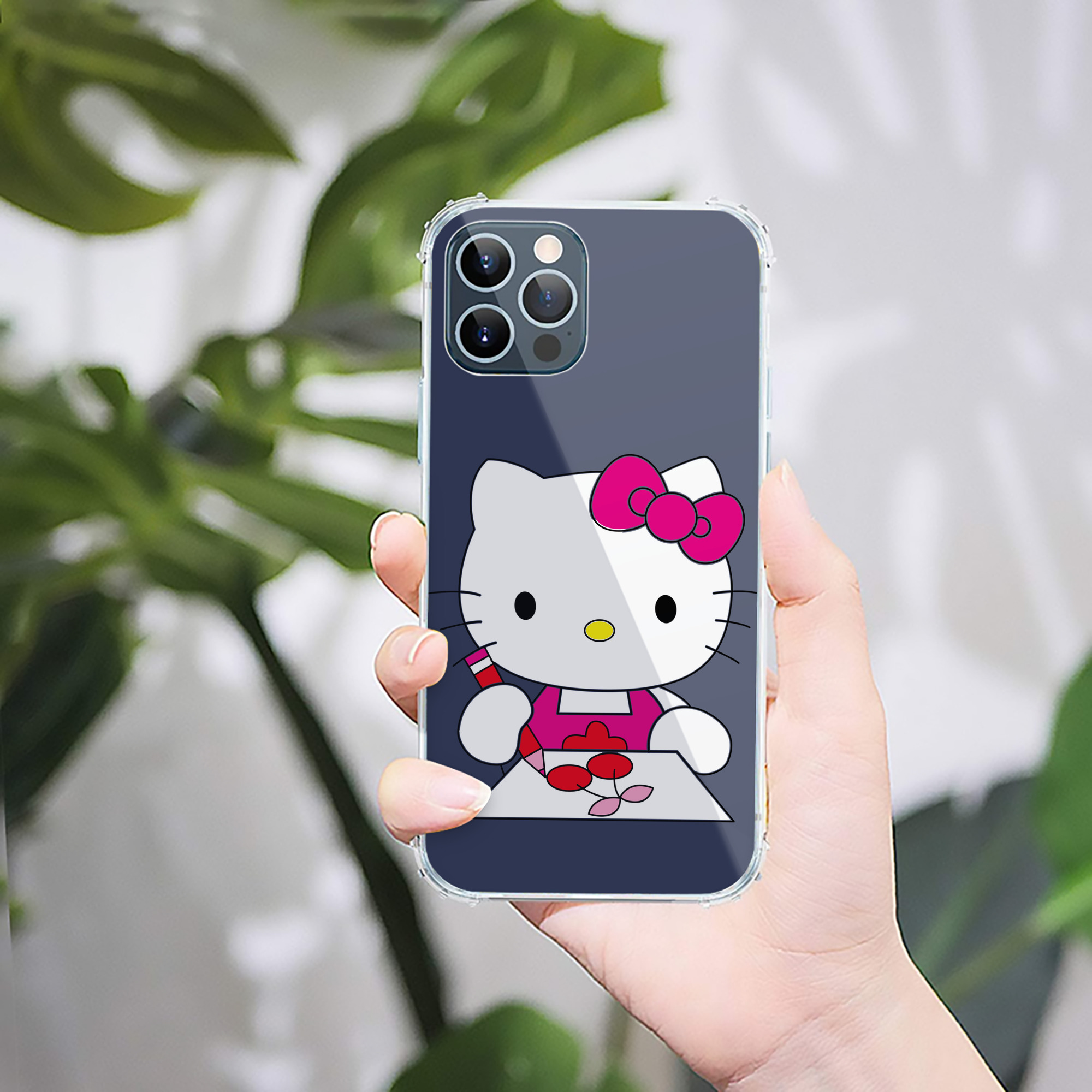 （画像用） Hello Kitty ハローキティ 【iPhone 12シリーズ対応】透明スマホケース（クリアソフトケース）